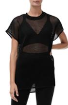 Women's Good American Branded Mesh Tee - Black