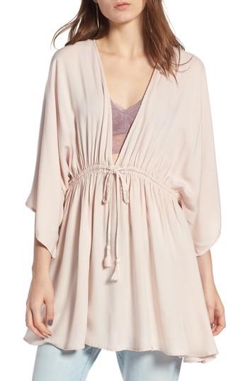 Women's Treasure & Bond Chambray Poncho, Size - Pink
