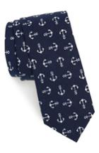 Men's 1901 Anchor Print Cotton Blend Tie, Size - Blue