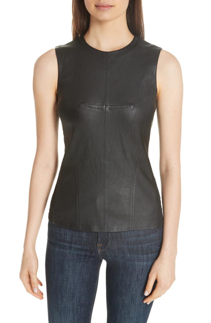 Women's Theory Seamed Leather Shell