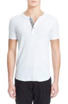 Men's Wings + Horns 'base' Short Sleeve Henley, Size - White