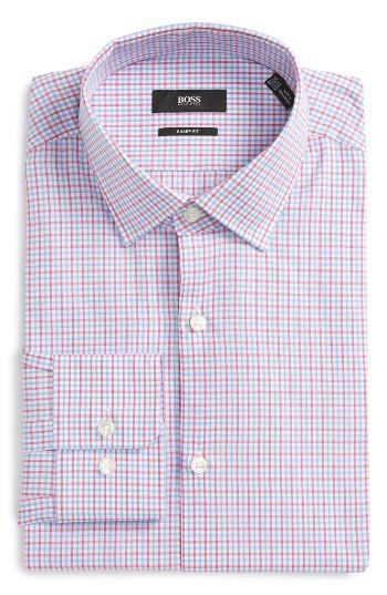 Men's Boss Marley Sharp Fit Check Dress Shirt .5 R - Pink