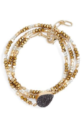 Women's Treasure & Bond Drusy Triple Wrap Bracelet