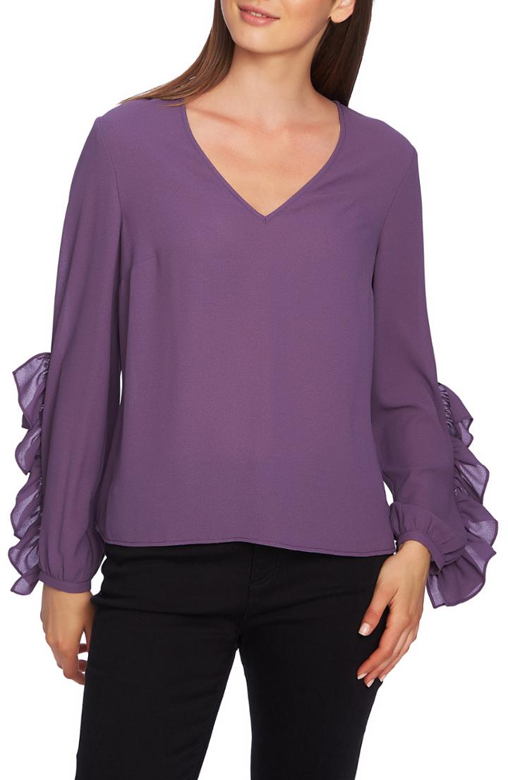 Women's 1.state Ruffle Sleeve Blouse - Purple