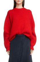 Women's Acne Studios Ribbed Oversized Sweater - Red