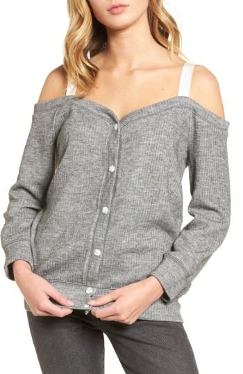Women's Leith Grosgrain Cold Shoulder Top - Grey