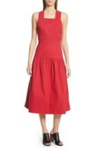 Women's Sea Cecily Cotton & Linen Blend Midi Dress - Red