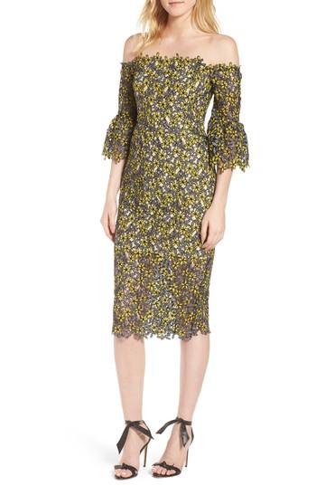 Women's Elliatt Eden Off The Shoulder Lace Dress - Yellow