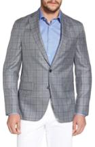 Men's David Donahue Arnold Classic Fit Plaid Wool Blend Sport Coat R - Grey