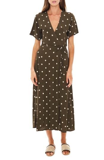 Women's Faithfull The Brand Leila Polka Dot Wrap Dress - Yellow