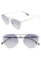 Women's Burberry 51mm Aviator Sunglasses - Silver/ Blue Glitter Gradient