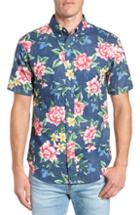 Men's Reyn Spooner Hou Pua Nui Fit Sport Shirt, Size Small - Blue