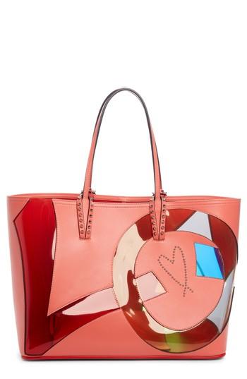 Christian Louboutin Cabata Paris Embellished Calfskin Tote - Pink