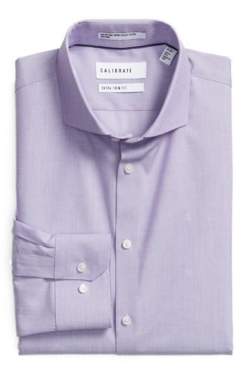 Men's Calibrate Extra Trim Fit Stretch No-iron Dress Shirt .5 - 32/33 - Purple