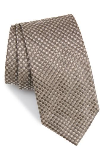 Men's Salvatore Ferragamo Enna Neat Silk Tie, Size - Grey