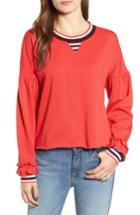 Women's Rebecca Minkoff Stripe Ruffle Sweatshirt, Size - Red