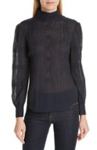 Women's Derek Lam 10 Crosby Embroidered Eyelet Blouse - Blue