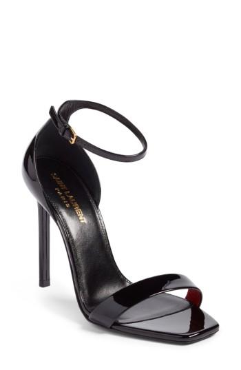Women's Saint Laurent Amber Ankle Strap Sandal Us / 40eu - Black