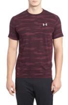 Men's Under Armour Threadborne Mesh Running T-shirt - Burgundy