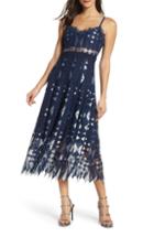 Women's Foxiedox Bravo Zulu Metallic Lace A-line Dress - Blue