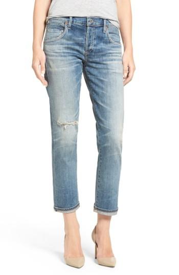 Women's Citizens Of Humanity 'emerson' Ripped Slim Boyfriend Jeans - Blue
