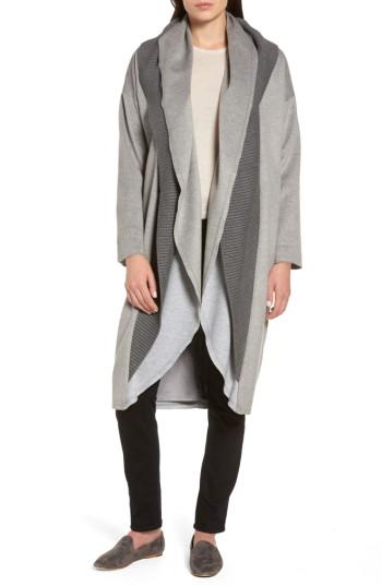 Women's Sosken Brandy Stone Grey Duster Coat - Grey