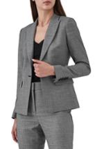 Women's Reiss Alber Tweed Stretch Wool Blend Blazer Us / 4 Uk - Grey