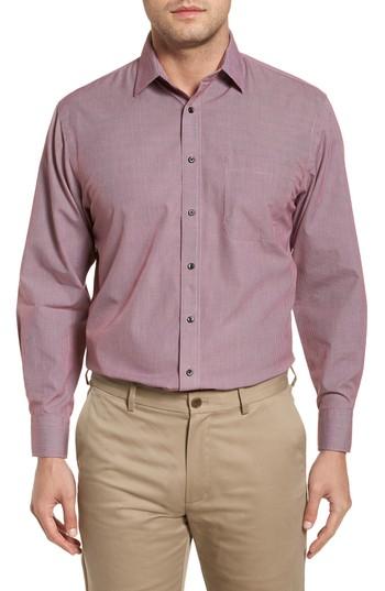 Men's Nordstrom Men's Shop Smartcare(tm) Traditional Fit Micro Check Dress Shirt .5 32/33 - Red