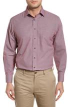 Men's Nordstrom Men's Shop Smartcare(tm) Traditional Fit Micro Check Dress Shirt .5 32/33 - Red