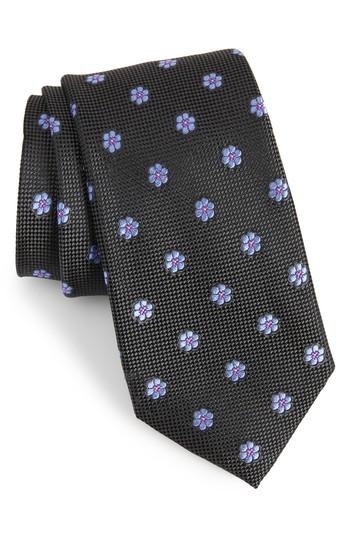 Men's Calibrate Cloisters Neat Silk Tie, Size - Black
