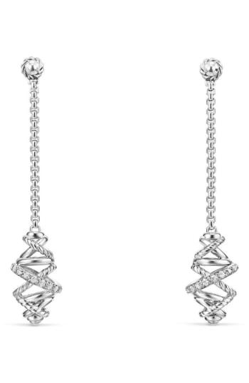 Women's David Yurman Crossover Chain Drop Earrings With Diamonds