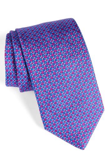 Men's David Donahue Neat Silk Tie, Size - Pink