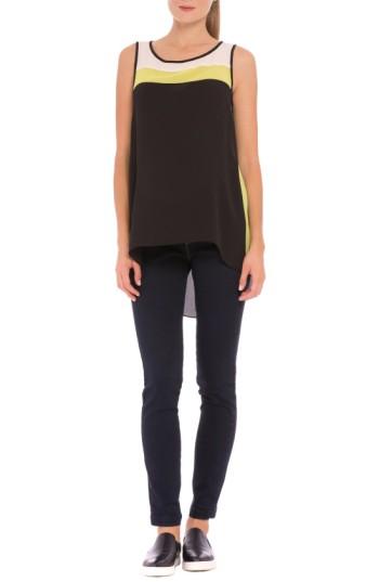 Women's Olian 'mia' Colorblock Maternity High/low Tank - Black