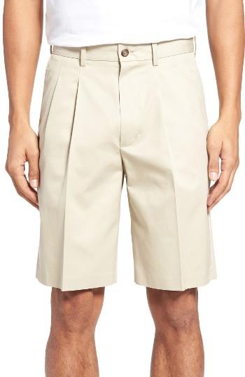 Men's Nordstrom Men's Shop Pleated Supima Cotton Shorts