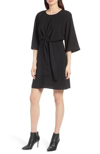 Women's Halogen Tie Front Dress - Black