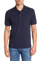 Men's Lacoste Pique Polo With Tonal Croc (m) - Blue