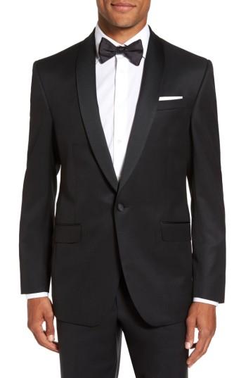 Men's Ted Baker London Trim Fit Wool & Mohair Dinner Jacket S - Black