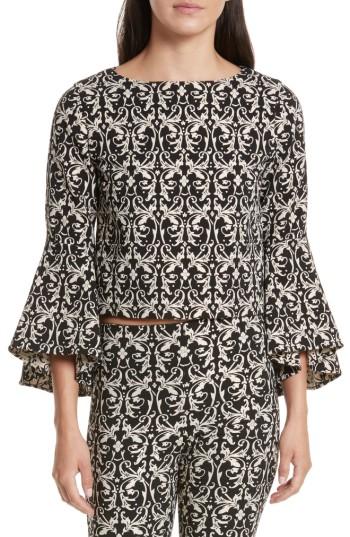 Women's Alice + Olivia Baska Bell Sleeve Blouse - Black