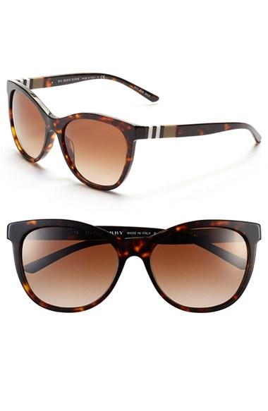 Women's Burberry 58mm Check Detail Sunglasses - Dark Tortoise