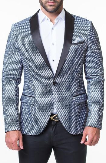 Men's Maceoo Algebra Flocked Sport Coat (s) - Grey
