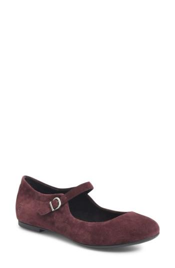 Women's B?rn Arnor Mary Jane Flat M - Burgundy