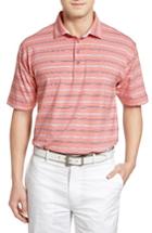 Men's Bobby Jones Liquid Cotton Stripe Jersey Golf Polo, Size - Orange