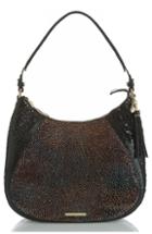 Brahmin Amira Embossed Leather Shoulder Bag - Black