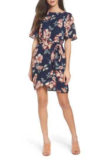 Women's Charles Henry Flutter Sleeve Shift Dress
