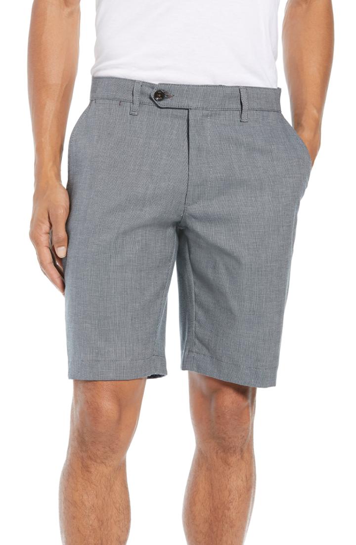Men's Ted Baker London Beshor Slim Fit Stretch Cotton Shorts R - Green