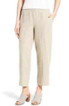 Women's Eileen Fisher Organic Linen Crop Pants, Size - White