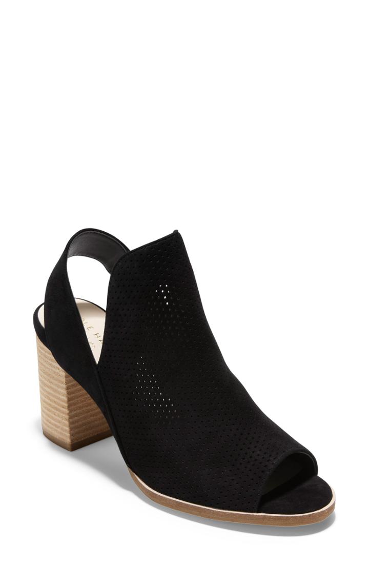 Women's Cole Haan Callista Perforated Slingback Sandal B - Black