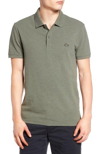 Men's Lacoste Slub Pique Polo (l) - Green