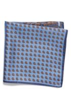 Men's Nordstrom Men's Shop Four Panel Silk Pocket Square, Size - Blue