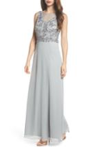 Women's Adrianna Papell Embellished Mesh Bodice Gown - Blue